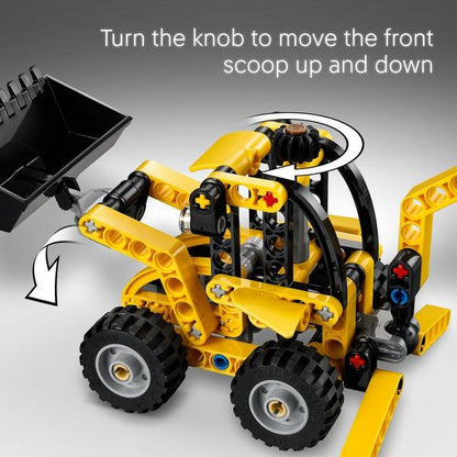 LEGO Technic Backhoe Loader Construction Toy with Back Digger, Scoop & Outriggers 42197