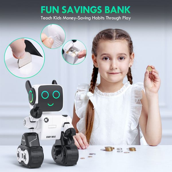 Robot Toy for Kids Remote Control Intelligent Programming RC Robot with Music Dancing Voice Interaction LED Lights Gift for Boys Girls Ages 4-12