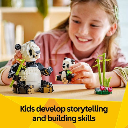 LEGO Creator 3 in 1 Wild Animals Panda Family Building Toy with 3 Building Options, Panda, Penguin, or Orca 31165