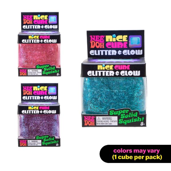 NeeDoh Nice Cube Glitter and Glow (Colors May Vary)
