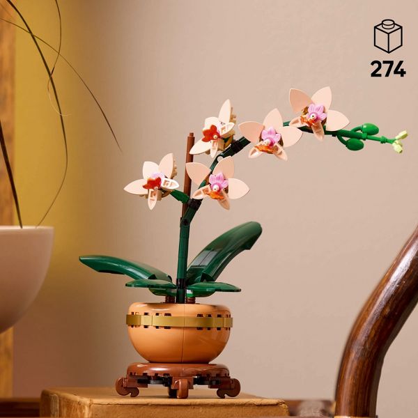 LEGO Botanicals Mini Orchid Building Set for Adults, Decor for Home or Office 10343