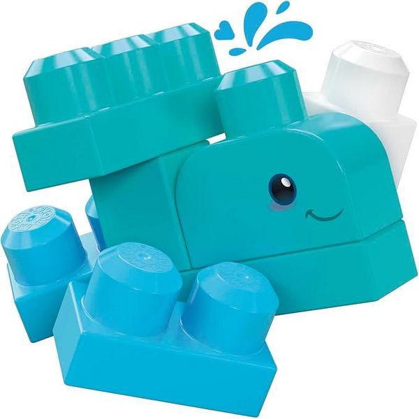 MEGA BLOKS Fisher‑Price Green Town Ocean Time Clean Up Building Blocks Set 70 Pieces 3 Character Figures for Eco‑Friendly Toddler Play