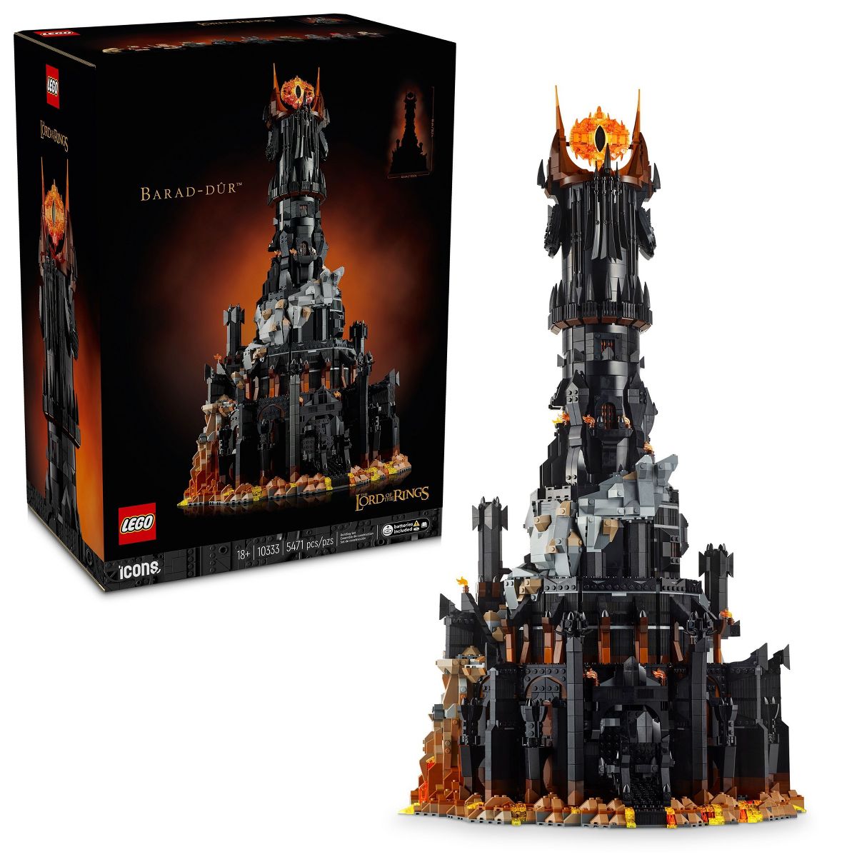 LEGO Icons Lord of the Rings Barad-dur Building Set 10333