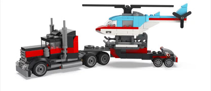 LEGO Creator 3 in 1 Flatbed Truck with Helicopter Toy 31146