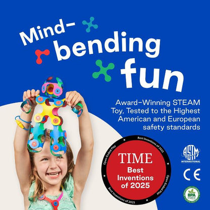 Clixo Creator Pack: Flexible Magnetic Building Toy Colorful 40pc for Ages 4+