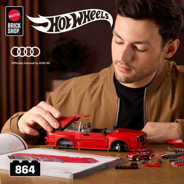 Mattel Brick Shop Hot Wheels '84 Audi Sport quattro Building Toy Kit 864pc for Collectors (Target Exclusive)