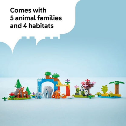 LEGO DUPLO Town 3 in 1 Wild Animal Families Preschool Learning and Building Toy 10446