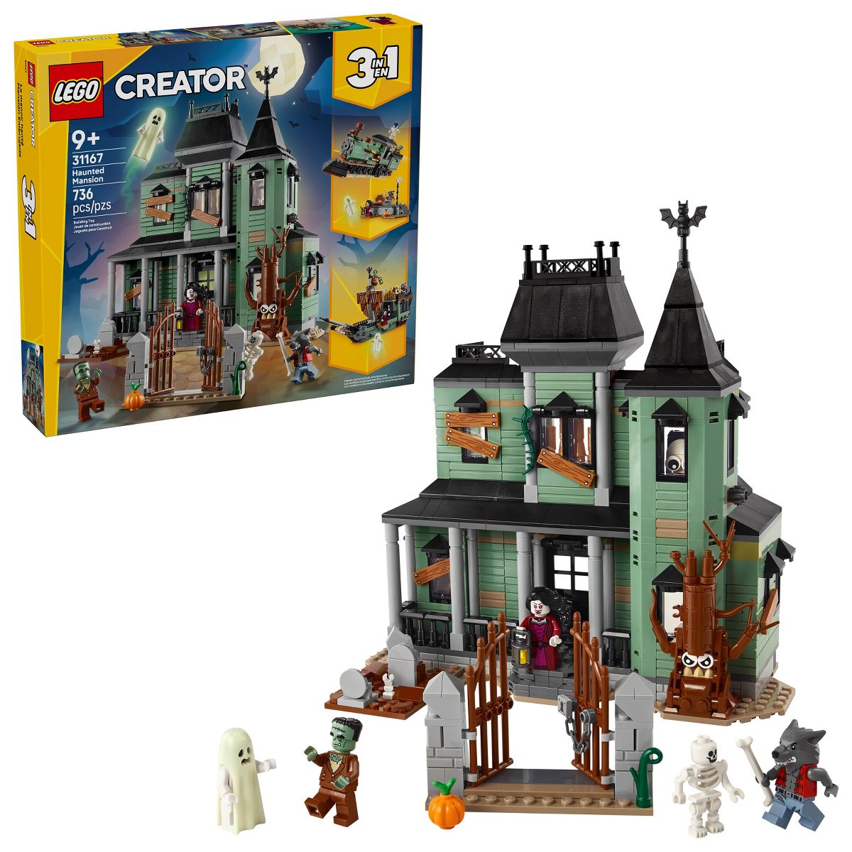 LEGO Creator 3 in 1 Haunted Mansion Building Toy 31167: Halloween