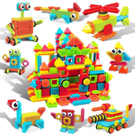 PICASSO-TILES 240PCS Hedgehog Interlocking 3D Building Blocks, STEAM Educational Construction Playset, Creative Sensory Toy Gift for Kids Ages 3+