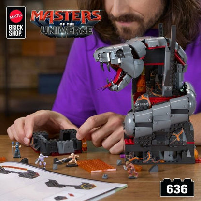 Mattel Brick Shop Masters of the Universe Clash at Snake Mountain Building Toy Kit 636pc for Collectors
